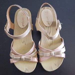 Girls Rose Gold & Gold Heeled Sandals size 12